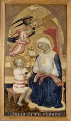 Maria mit Jesus und zwei Engeln